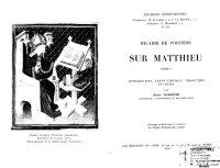 cover of the book Sur Matthieu, Chap. 1-13