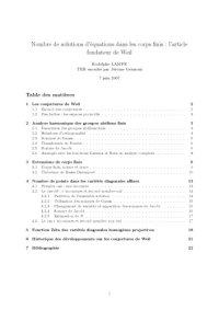 cover of the book Nombre de solutions d’´ equations dans les corps finis : l’article fondateur de Weil