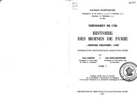 cover of the book Histoire des moines de Syrie, Histoire Philothée I-XIII, tome I