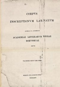 cover of the book Pars 1: Inscriptiones urbis Romae latinae