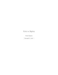 cover of the book Notes on Algebra [lecture notes]