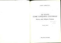 cover of the book Lo Stato come conquista culturale. Ricerca sulla Religione Romana