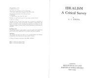 cover of the book Idealism: A Critical Survey