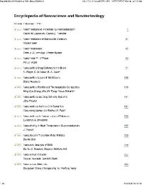 cover of the book Encyclopedia of Nanoscience and Nanotechnology