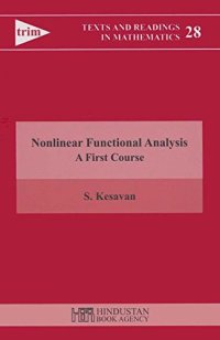 cover of the book Nonlinear Functional Analysis: A First Course