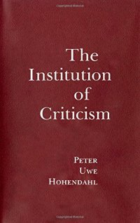 cover of the book The Institution of Criticism