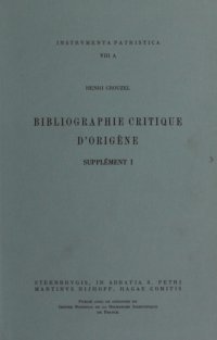 cover of the book Bibliographie critique d’Origène: Supplément 1