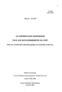 cover of the book La construction européenne face aux bouleversements de l’Est