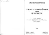 cover of the book L’Origine des richesses dépensées dans la ville antique : actes du colloque organisé à Aix-en-Provence par l’U.E.R. d’histoire, les 11 et 12 mai 1984