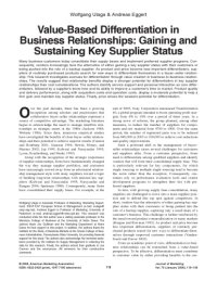 cover of the book Value-Based Differentiation in Business Relationships: Gaining and Sustaining Key Supplier Status [article]