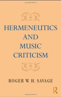 cover of the book Hermeneutics and Music Criticism