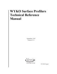 cover of the book WYKO Surface Profilers Technical Reference Manual