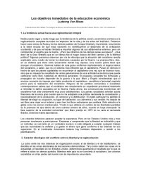 cover of the book Los objetivos inmediatos de la educación económica