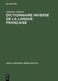 cover of the book Dictionnaire inverse de la langue française