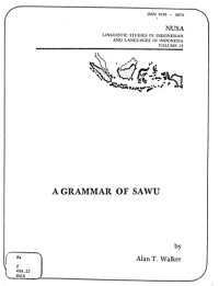 cover of the book A Grammar of Sawu