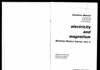 cover of the book Berkeley physics course. Vol 2, Solutions manual to accompany ’electricity and magnetism’.