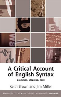 cover of the book A Critical Account of English Syntax: Grammar, Meaning, Text