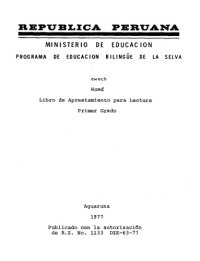 cover of the book Awach. Mamá. Libro de Aprestamiento para Lectura. Primer Grado