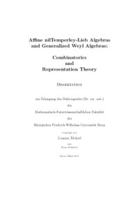 cover of the book Affine nilTemperley-Lieb Algebras and Generalized Weyl Algebras: Combinatorics and Representation Theory [PhD thesis]