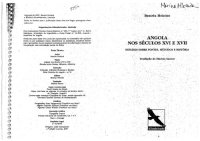 cover of the book Angola nos séculos XVI e XVII: estudos sobre fontes, métodos e história