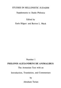 cover of the book Philonis Alexandrini De animalibus: The Armenian Text with an Introduction, Translation, and Commentary