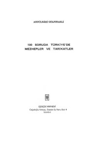 cover of the book 100 soruda Türkiye’de mezhepler ve tarikatler