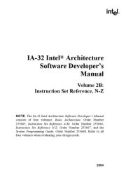 cover of the book IA-32 Intel® Architecture Software Developer’s Manual, Volume 2B: Instruction Set Reference, N-Z