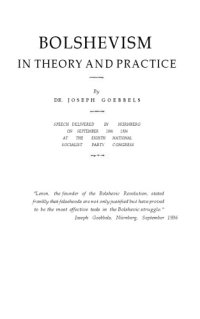 cover of the book Bolshevism in Theory and Practice (1936)