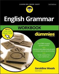 cover of the book English Grammar Workbook For Dummies, with Online Practice