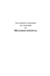 cover of the book Les sources italiennes de l’histoire du Maghreb médiéval