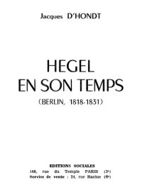 cover of the book Hegel en son Temps