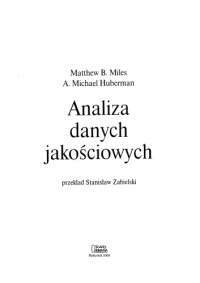 cover of the book Analiza danych jakościowych