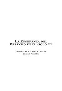 cover of the book La enseñanza del derecho en el siglo XX: Homenaje a Mariano Peset