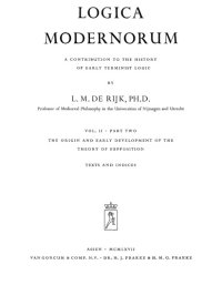 cover of the book Logica Modernorum: a Contribution to the History of Early Terminist Logic: Texts and Indices Vol II, Part II