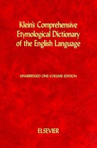 cover of the book Kleins Comprehensive Etymological Dictionary of the English Language