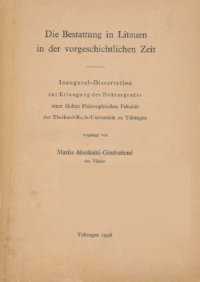 cover of the book Die Bestattung in Litauen in der vorgeschichtlichen Zeit