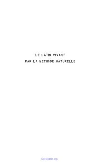 cover of the book Le latin vivant par la méthode naturelle: 2e année