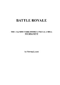 cover of the book Battle Royale 1924 New York chess tournament