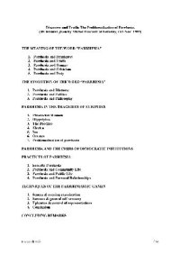 cover of the book Discourse and Truth: The Problematization of Parrhesia