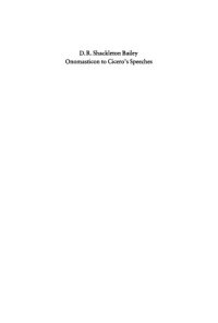 cover of the book Onomasticon to Cicero’s Speeches