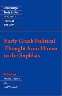 cover of the book Early Greek Political Thought from Homer to the Sophists