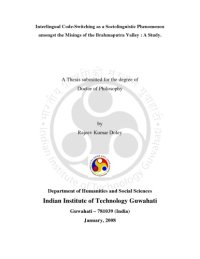 cover of the book Interlingual Code-Switching as a Sociolinguistic Phenomenon amongst the Misings of the Brahmaputra Valley: A Study