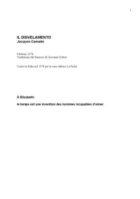 cover of the book Il disvelamento