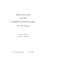 cover of the book The Language of the Modhupur Mandi (Garo)