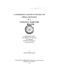 cover of the book A contrastive analysis of English and Dimasa phonology in a generative framework