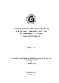 cover of the book A Phonological Comparison of Shecyü and Mungre and its Contribution to a Common Tangshang Naga Orthography