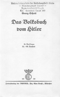 cover of the book Das Volksbuch vom Hitler