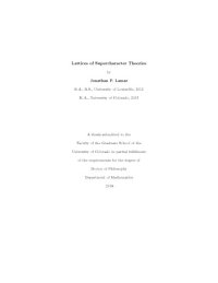 cover of the book Lattices of Supercharacter Theories