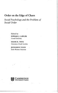 cover of the book Order on the edge of chaos. Social Psychology and the Problem of Social Order