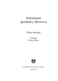 cover of the book Feminismo, Igualdad y diferencia.